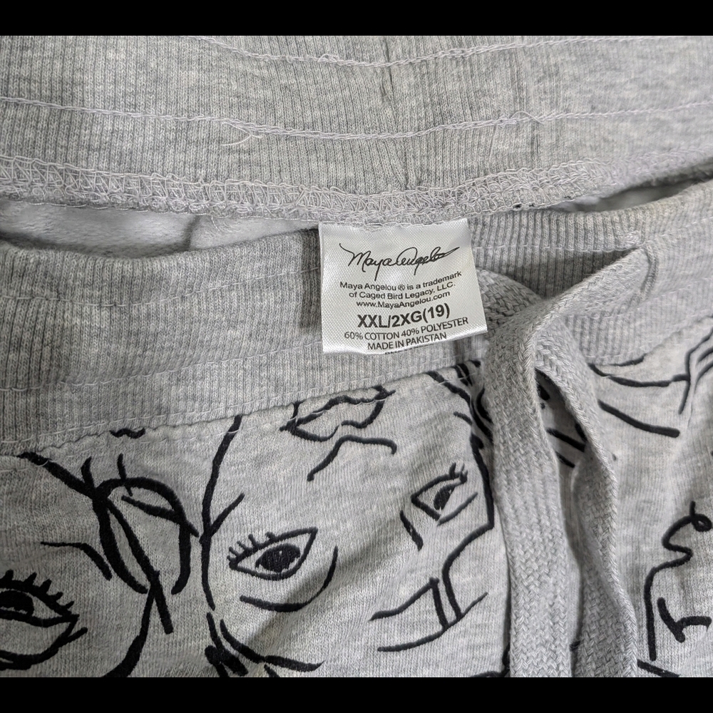 Women's Gray Patterned Pants - Picture 3 of 3